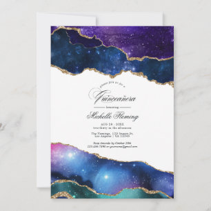 Invitation Galaxy Agate Quinceañera