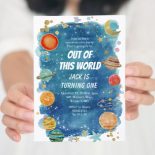 Invitation Galaxy Space Party Planète cosmique