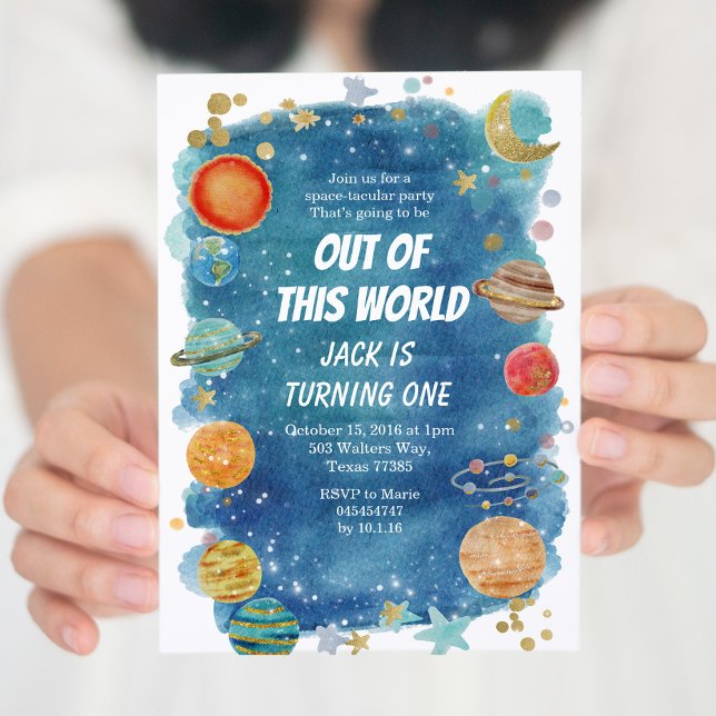 Invitation Galaxy Space Party Planète cosmique (Créateur téléchargé)
