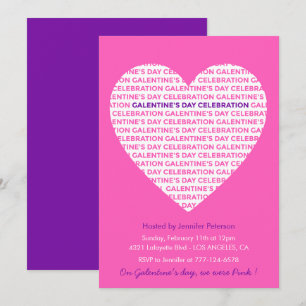 Invitation Galentine rose pour copines à la Saint-