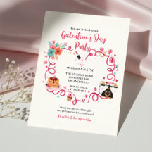 Invitation Galentines Capricieuse Téléphone Vintag