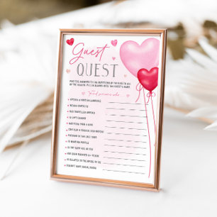 Invitation Galentine's Guest Quest Fête des mariées Games