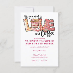 INVITATION GALENTINES VALENTINE'S DAY COFFEE CUPS ET SWEETS