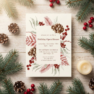 Invitation Galerie aquarelle de Noël Maison ouverte pour le