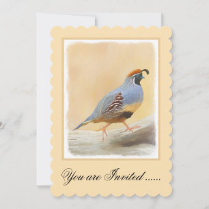 Invitation Gambrel's Quail Painting Original Bird Art
