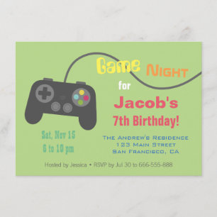 Invitation Game Controller Video Game Night Party