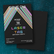  Game On Colorful Neon Laser Tag Birthday