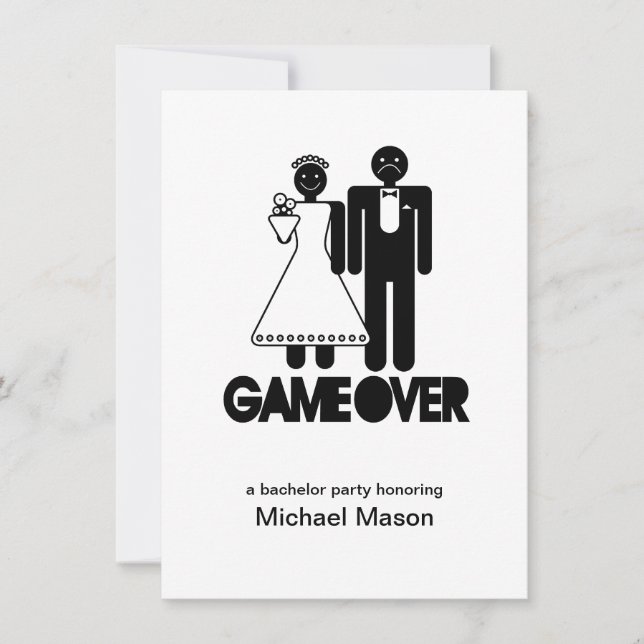 Invitation Game Over - Dernier jour en tant qu'homme libre En (Devant)