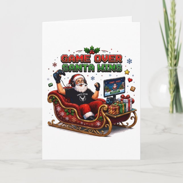 Invitation Game Over Santa Gagne Noël Gamer (Devant)