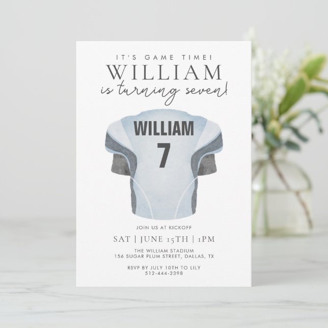 Invitation Game Time Football Jersey Birthday  (Debout devant)