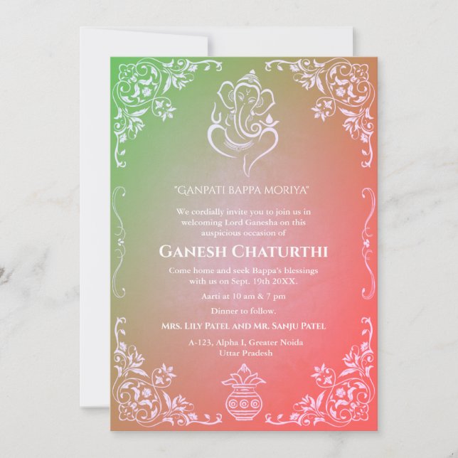 Invitation Ganesh Chaturthi Puja (Devant)