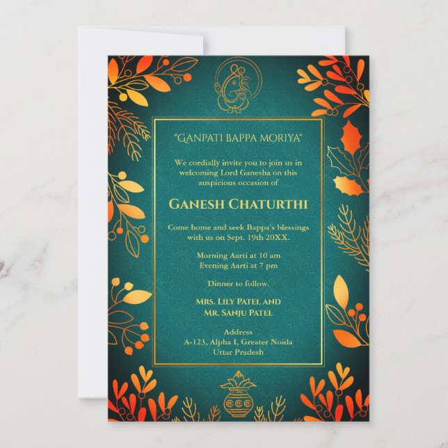 Invitation Ganesh Chaturthi Puja (Devant)