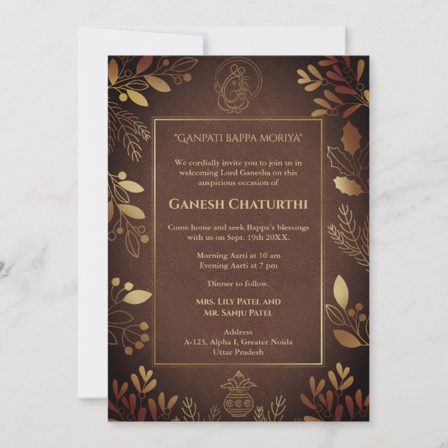 Invitation Ganesh Chaturthi Puja (Devant)