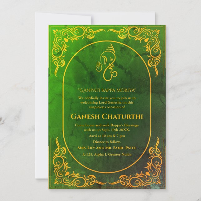 Invitation Ganesh Chaturthi Puja (Devant)