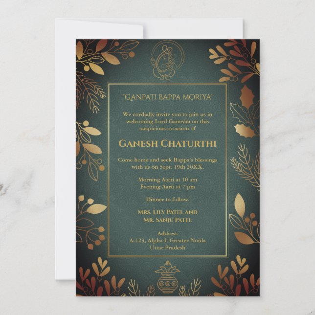 Invitation Ganesh Chaturthi Puja (Devant)