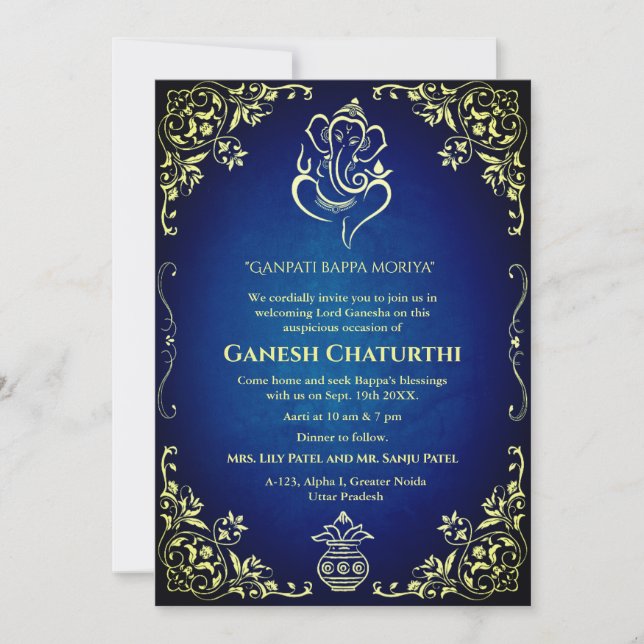 Invitation Ganesh Chaturthi Puja (Devant)