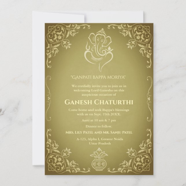 Invitation Ganesh Chaturthi Puja (Devant)