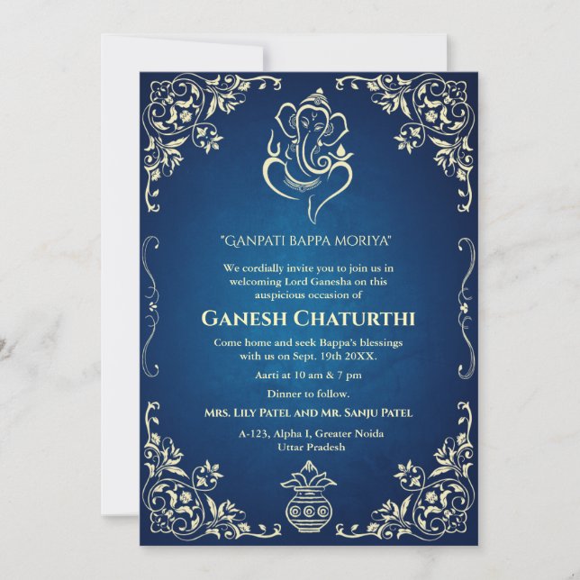 Invitation Ganesh Chaturthi Puja (Devant)