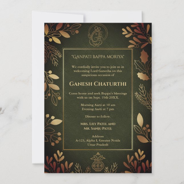 Invitation Ganesh Chaturthi Puja (Devant)