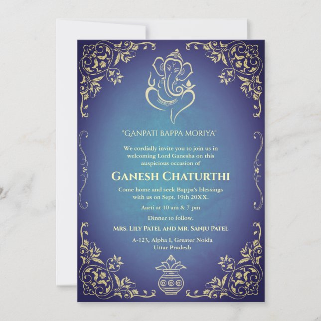 Invitation Ganesh Chaturthi Puja (Devant)