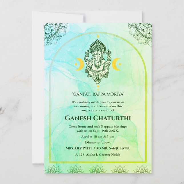 Invitation Ganesh Chaturthi Puja (Devant)