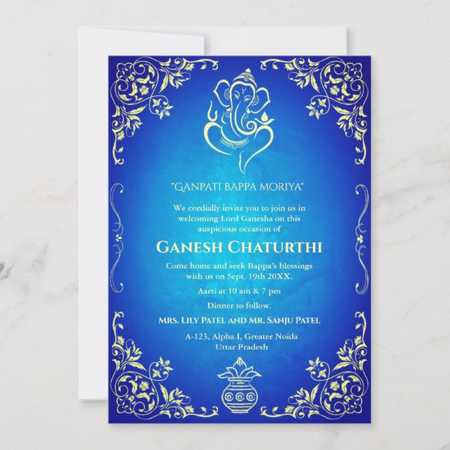 Invitation Ganesh Chaturthi Puja (Devant)