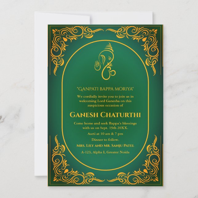 Invitation Ganesh Chaturthi Puja (Devant)