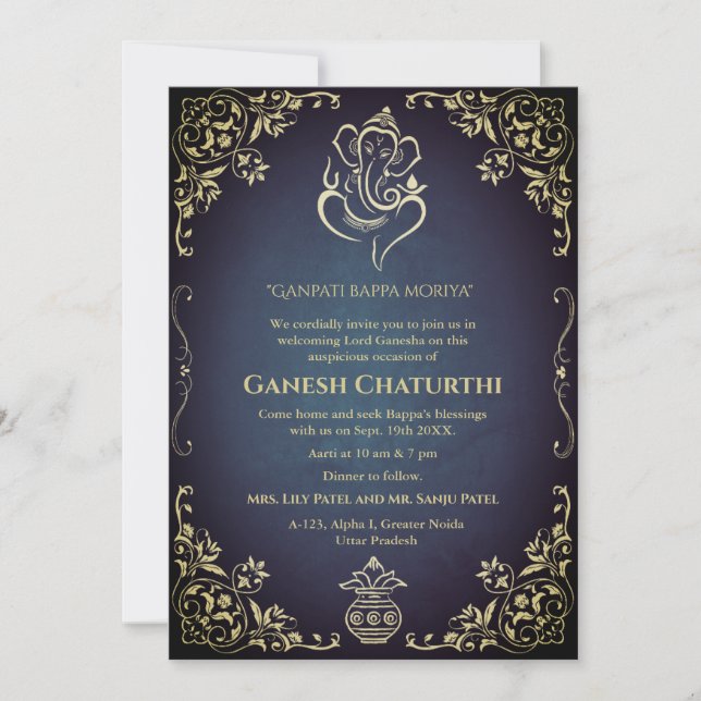 Invitation Ganesh Chaturthi Puja (Devant)