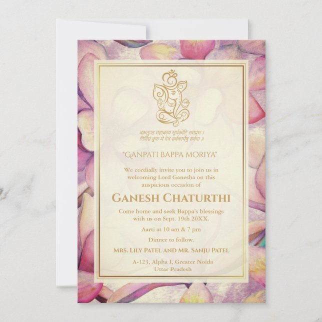 Invitation Ganesh Chaturthi Puja Floral (Devant)