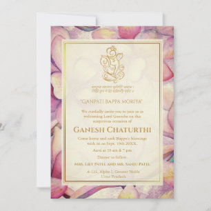 Invitation Ganesh Chaturthi Puja Floral