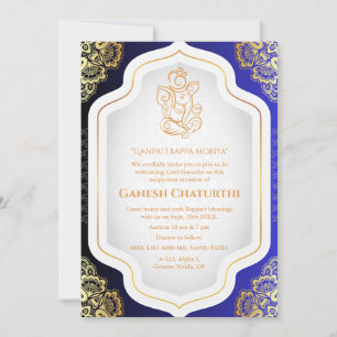 Invitation Ganesh Chaturthi Puja Golden