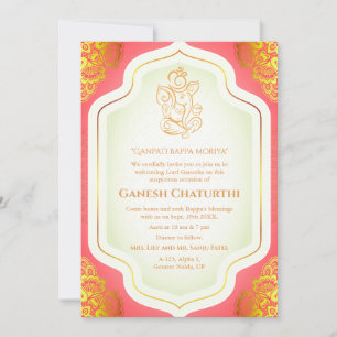 Invitation Ganesh Chaturthi Puja Golden