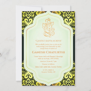 Invitation Ganesh Chaturthi Puja Golden