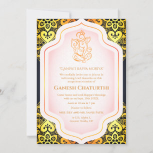 Invitation Ganesh Chaturthi Puja Golden