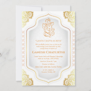 Invitation Ganesh Chaturthi Puja Golden