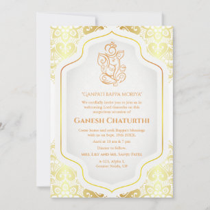 Invitation Ganesh Chaturthi Puja Golden