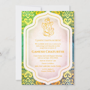 Invitation Ganesh Chaturthi Puja Golden