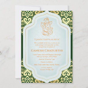 Invitation Ganesh Chaturthi Puja Golden