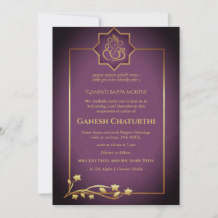Invitation Ganesh Chaturthi Puja Royal Golden