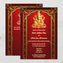 Ganesha d'or rouge indien hindi mariage hindou