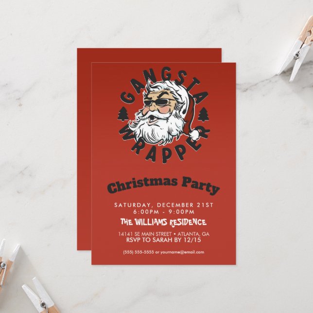 Invitation Gangsta Wrapper (Devant/Arrière en situation)