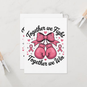 Invitation Gants de boxe Ruban Rose Sensibilisation au cancer