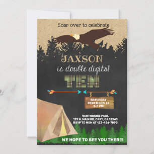 Invitation Garçon à deux chiffres 10ème anniversaire invitati