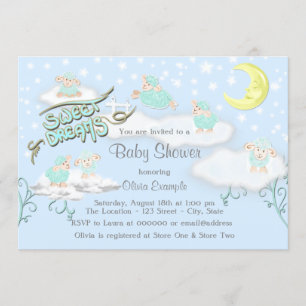 Invitation Garçon Baby Shower Douce Rêves Bébé