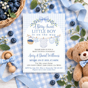 Invitation Garçon Berry Sweet Garçon Fête de Bébé Myrtille