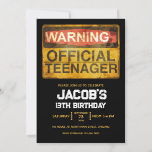 Invitation Garçon de 13 ans pour son anniversaire