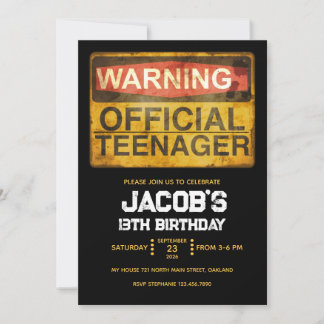 Invitation Garçon de 13 ans pour son anniversaire