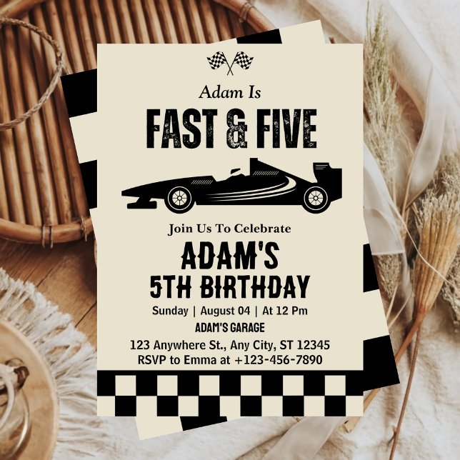 Invitation Garçon de 5 ans Fête d'anniversaire Fast & Five Vo (Créateur téléchargé)