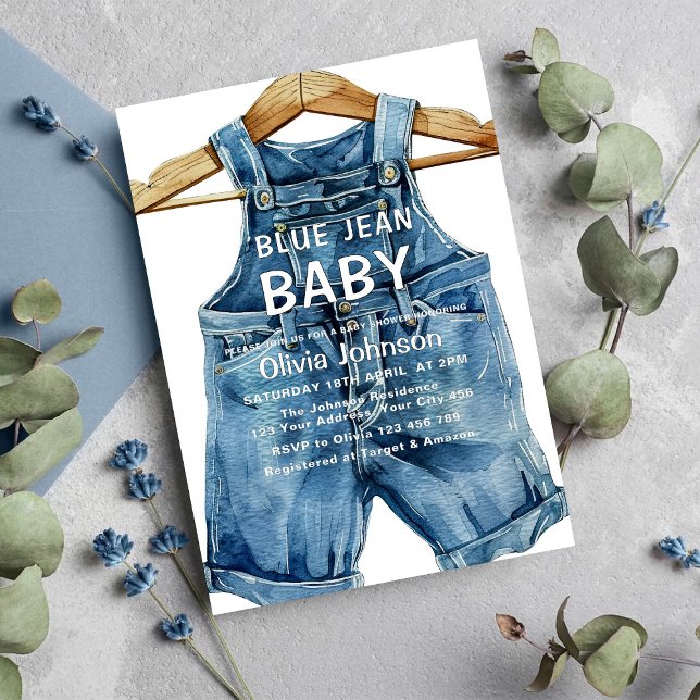 Invitation Garçon de Jean Bleu Baby Shower Western (Créateur téléchargé)