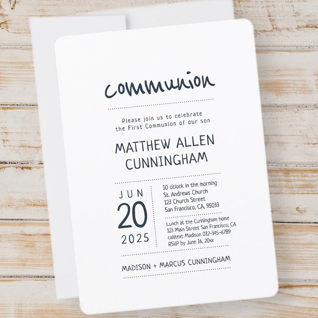 Invitation Garçon de la première communion | Moderne + Simple (Créateur téléchargé)